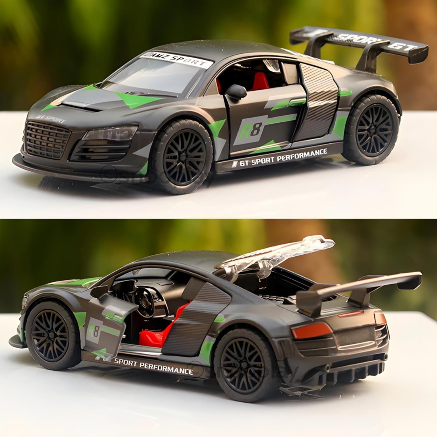 Image of Dillimart Audi R8 Diecast Metal Car - 1:36 Scale Toy, Openable Door & Hood, Pullback (Multicolor, Pack of: 1)