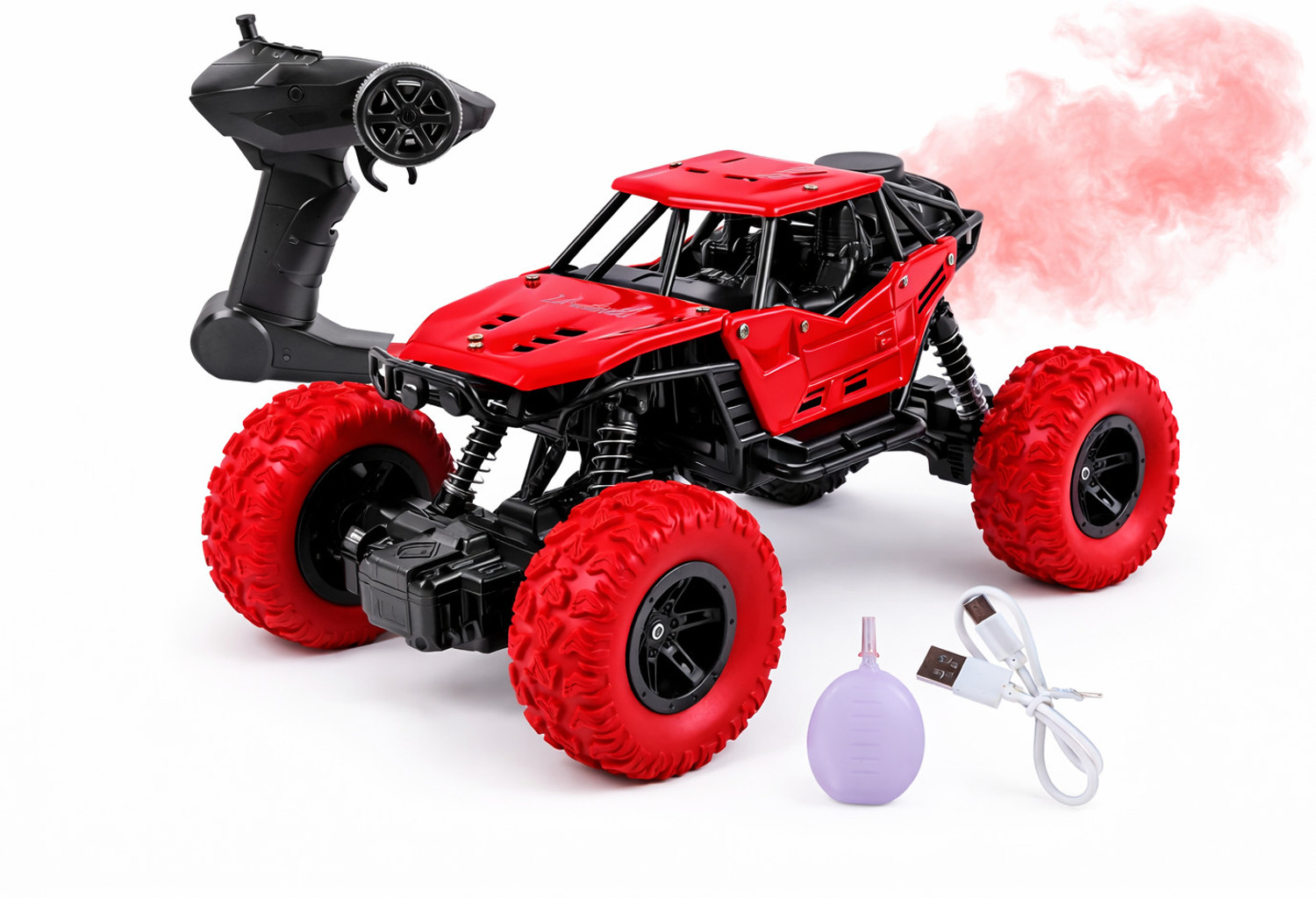 Image of Myxomart 4x4 Rock Car, Spring wheels ,1:18 scale,Remote control (Black)