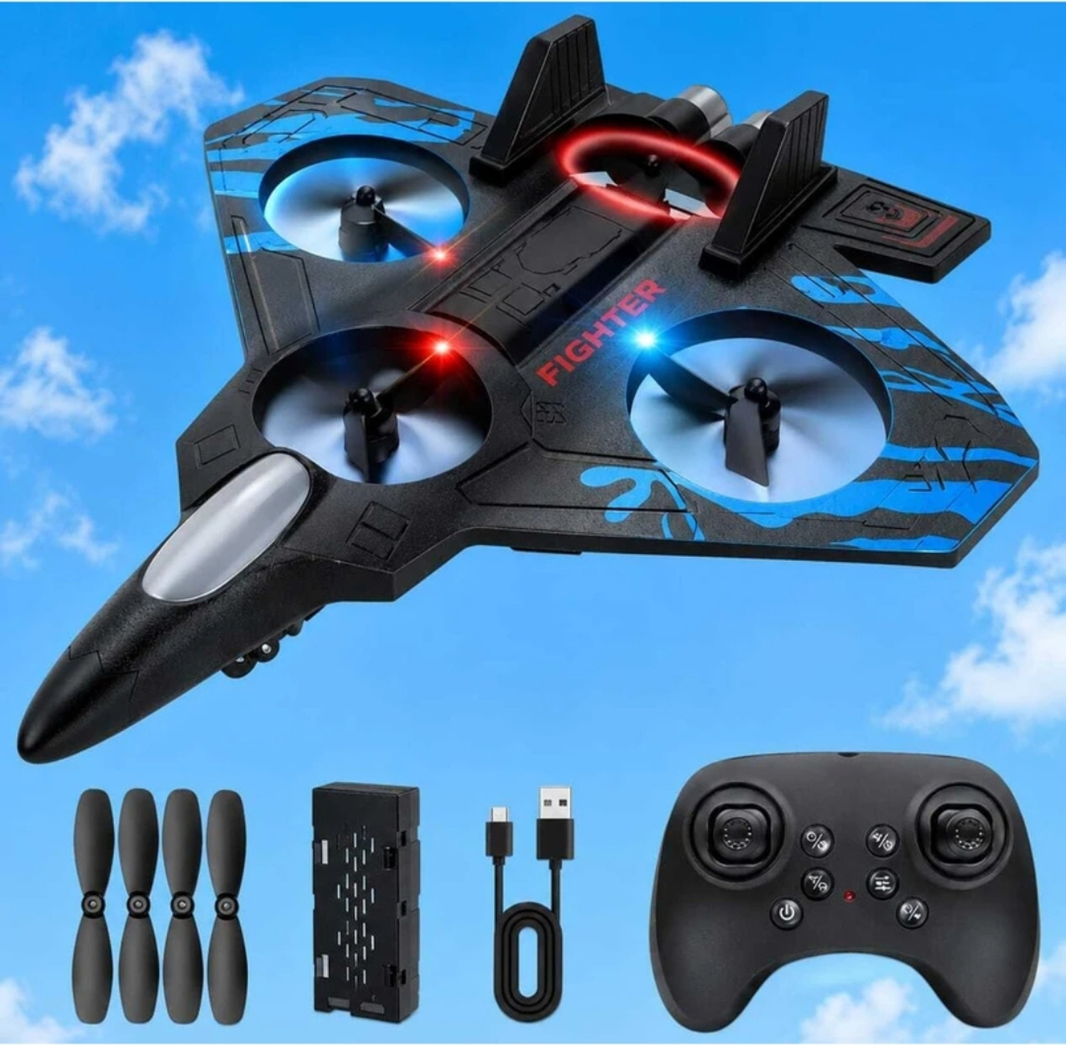 nts RC Fighter Jet Plane 360° Flip - Image 6