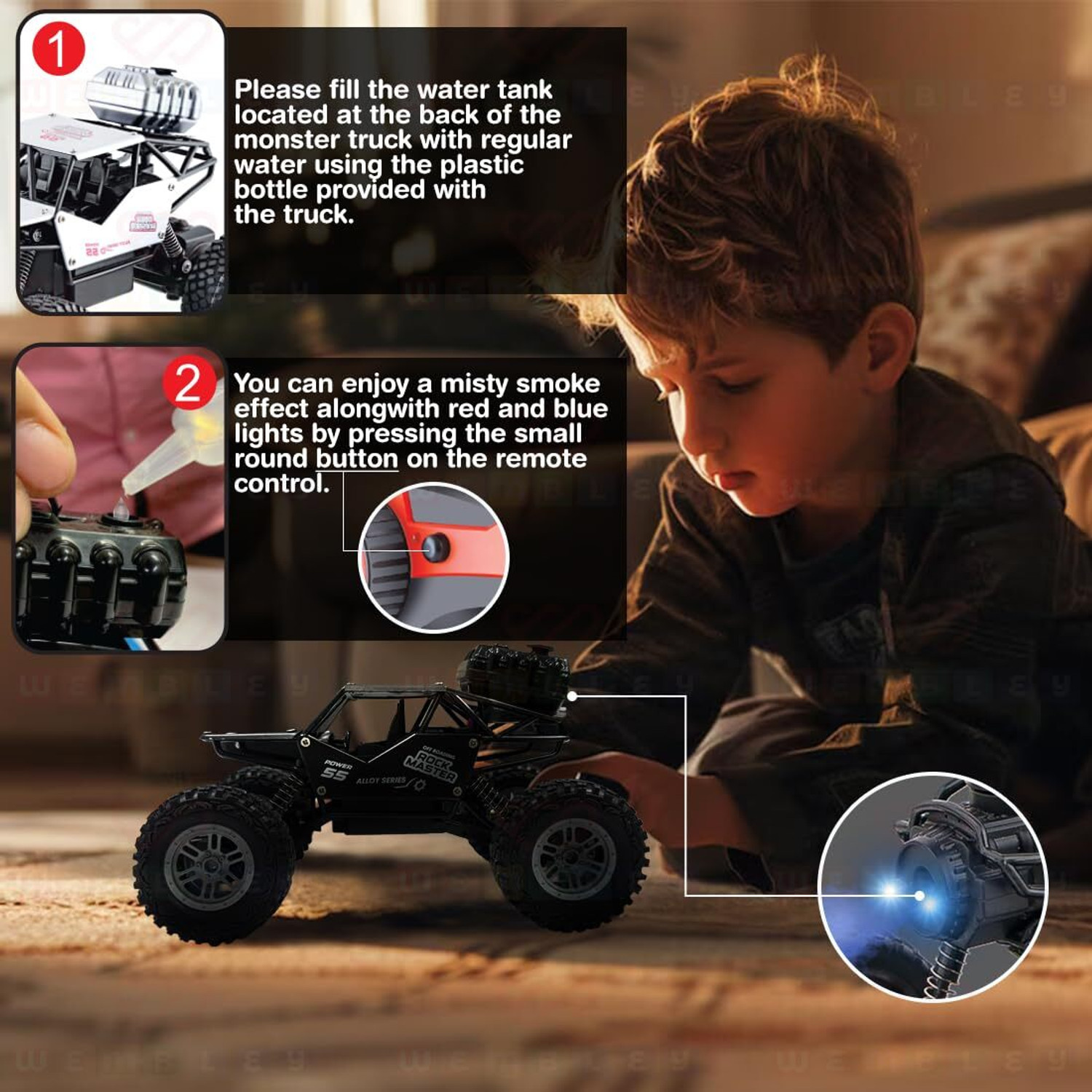Image of Nine Star ninesatr-Rechargeable Remote Control Monster Truck RC Car Big Size Off Roadt (Multicolor)