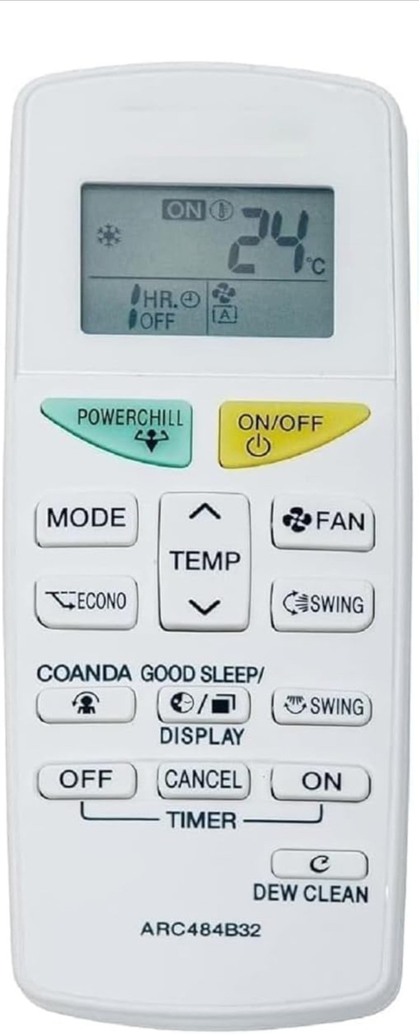 Image of Electvision ARC484B32 Daikin Remote Controller (White)