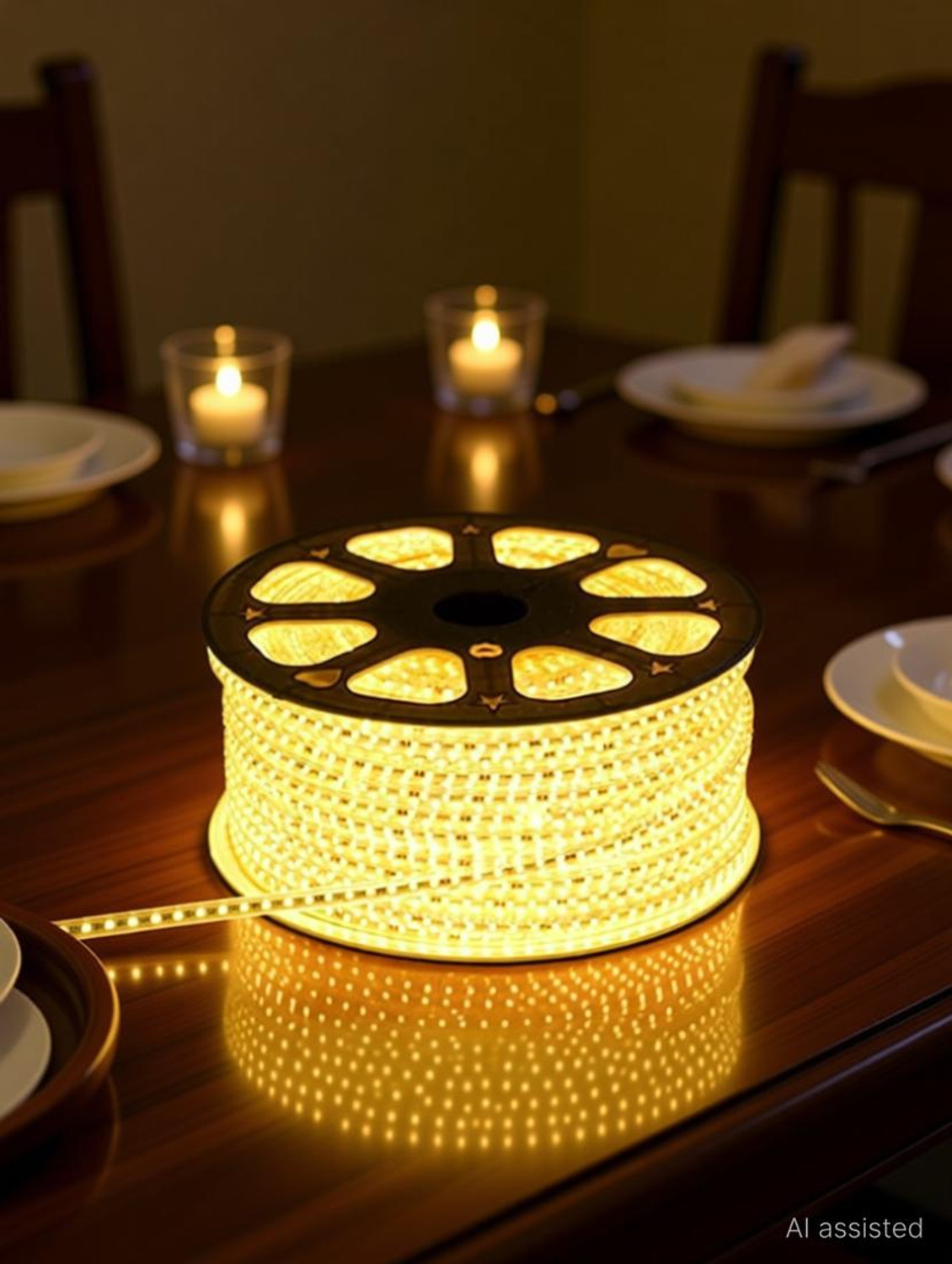 Image of spark world 1200 LEDs 2 m Yellow Steady Strip Rice Lights (Pack of 1)