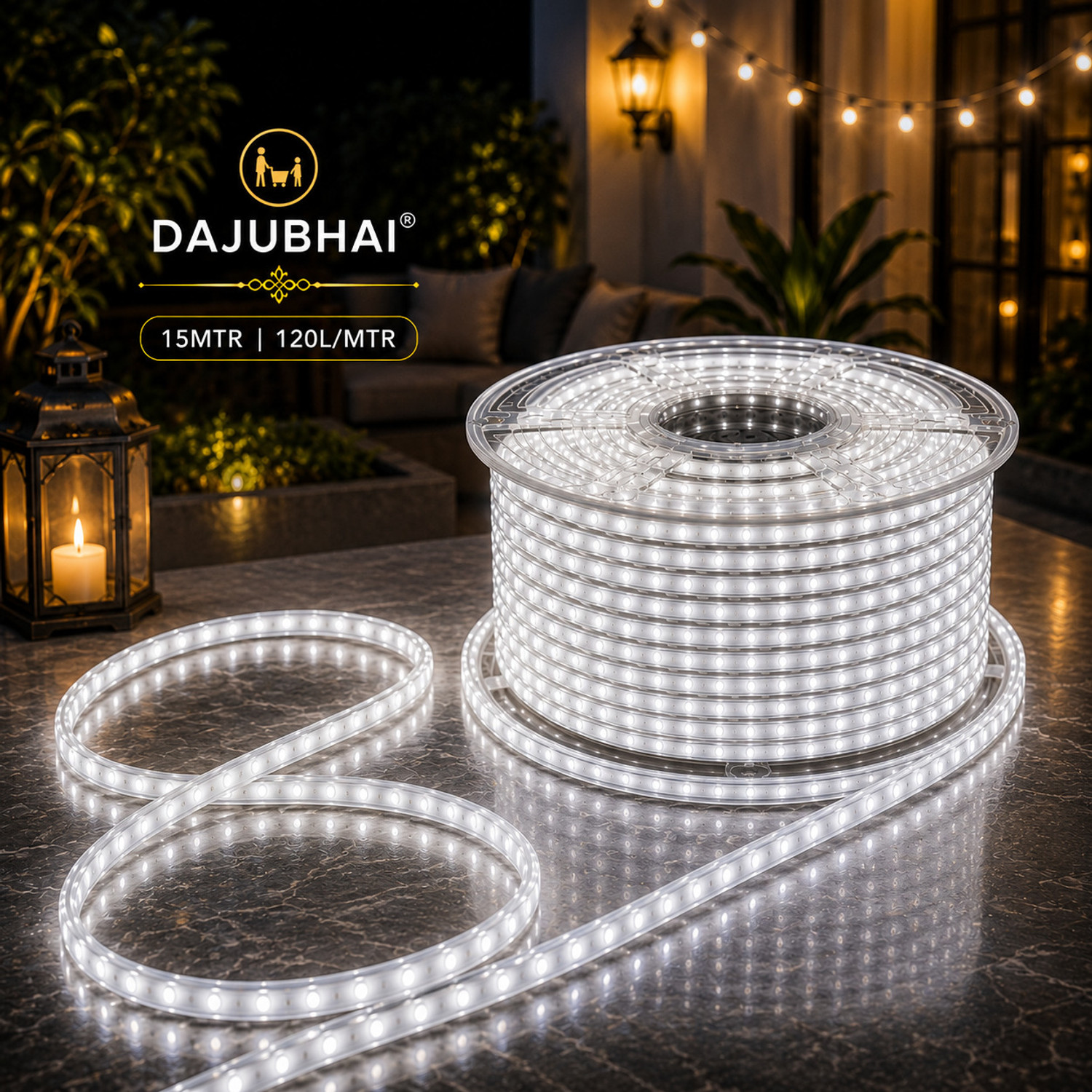 Image of Peafowl Wholesale 1200 LEDs 10 m Transparent Steady Strip Rice Lights (Pack of 1)