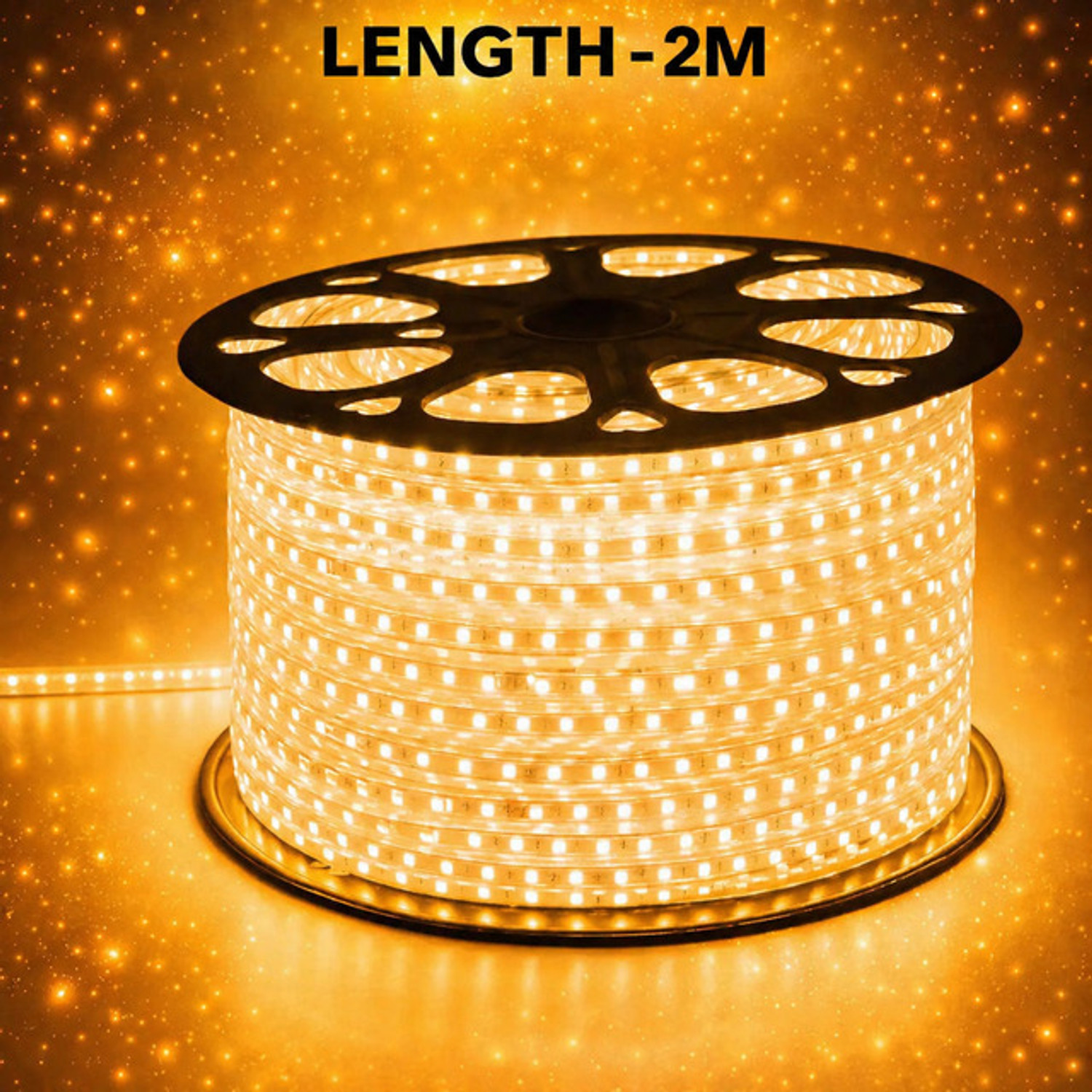 Image of spark world 1200 LEDs 2 m Yellow Steady Strip Rice Lights (Pack of 1)
