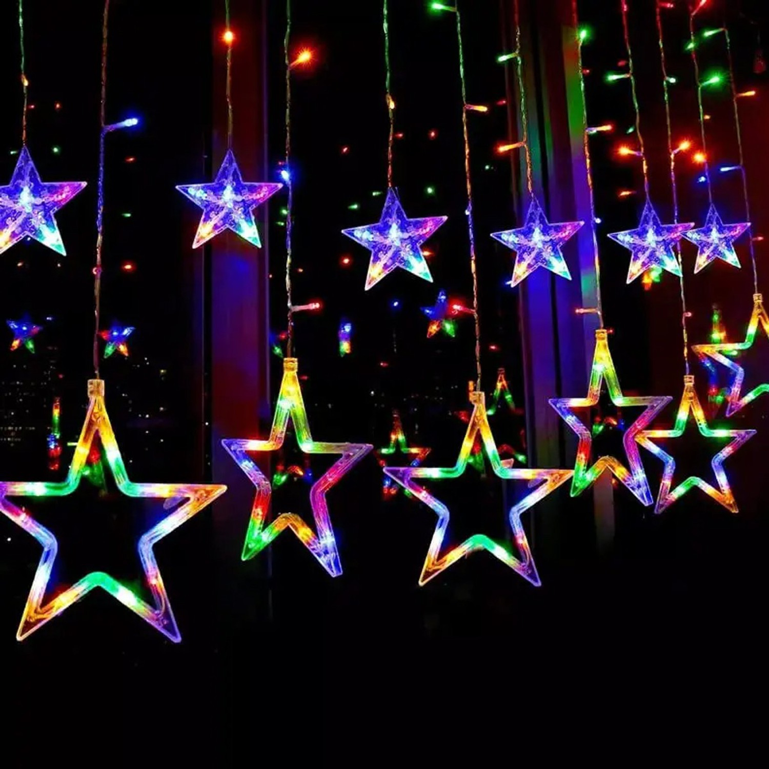 Image of Sensi 138 LEDs 2.5 m Multicolor Color Changing, Flickering Star Rice Lights (Pack of 1)