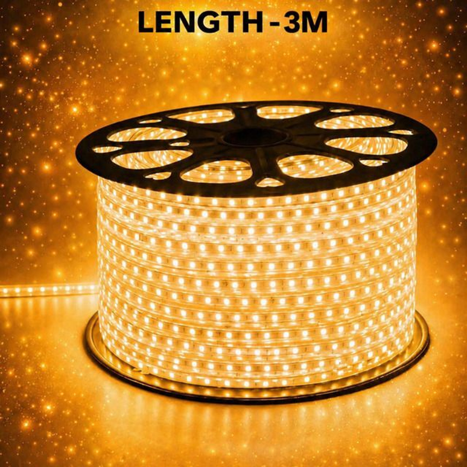 Image of spark world 1200 LEDs 3 m Yellow Steady Strip Rice Lights (Pack of 1)