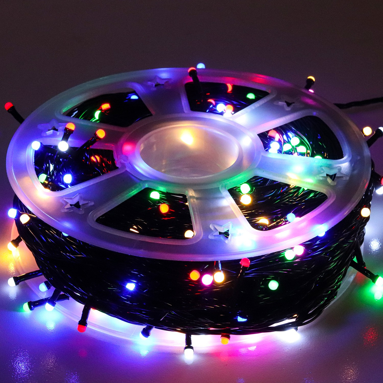 Smuf 450 LEDs 90 m Multicolor Color Changing, Flickering, Steady String Rice Lights (Pack of 1) - Image 1