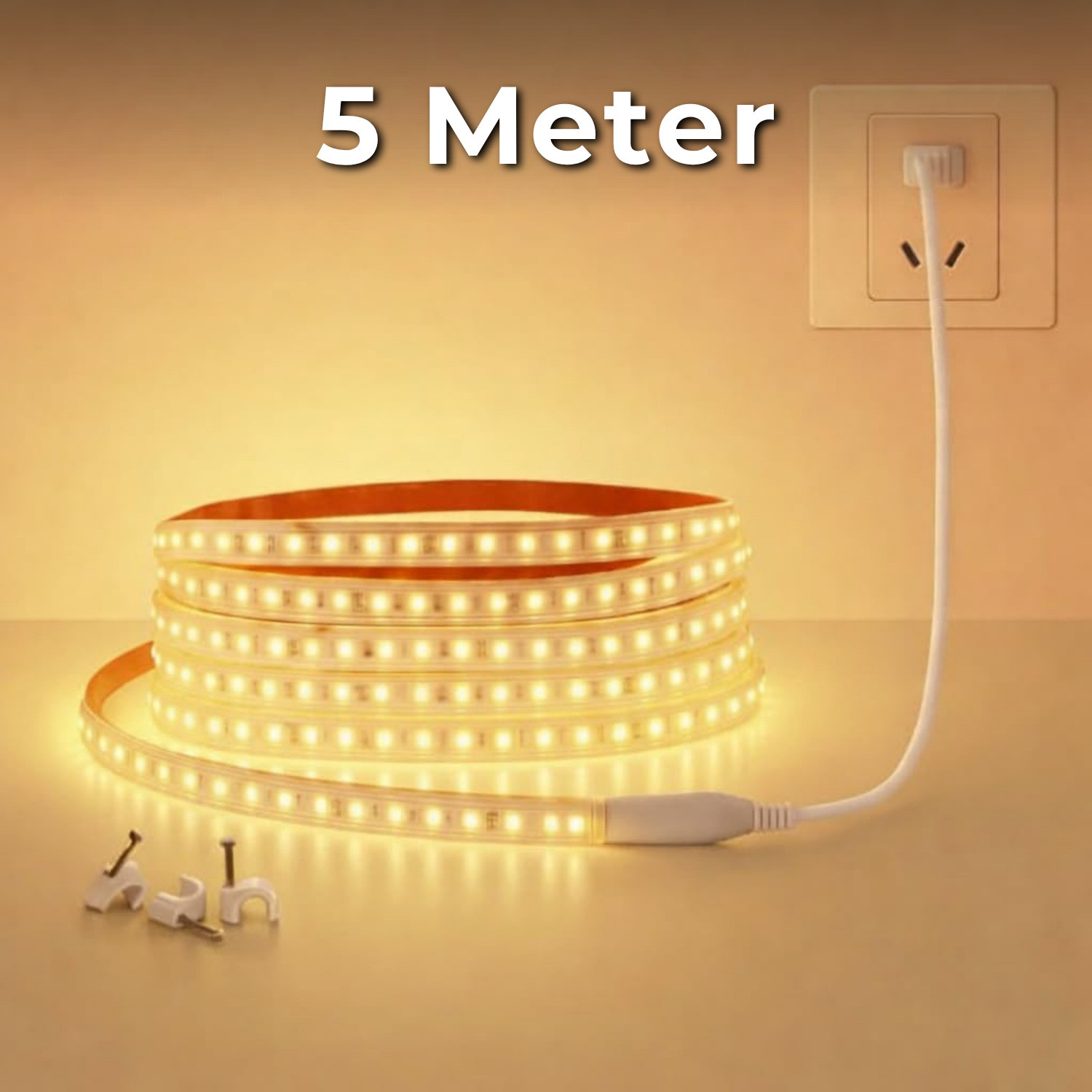 Image of spark world 1200 LEDs 3 m Yellow Steady Strip Rice Lights (Pack of 1)