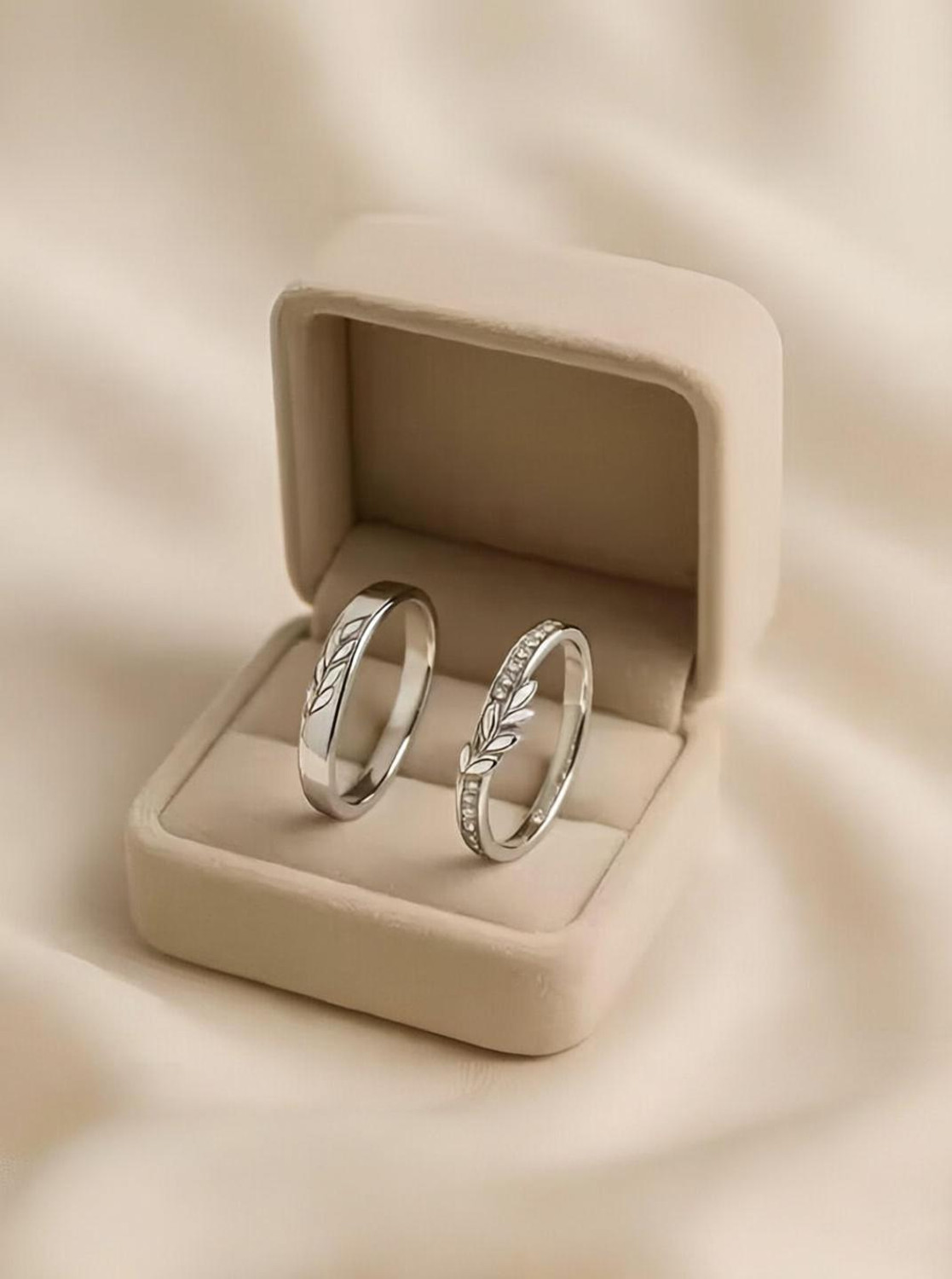 GanPatique Adjustable Couple Rings Set Silver - Image 6