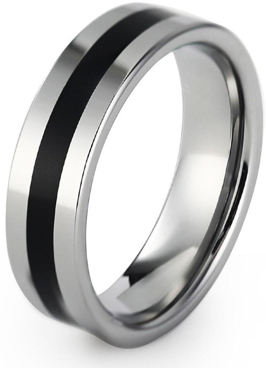 Image of YELLOW CHIMES Metal Black Silver Plated Ring