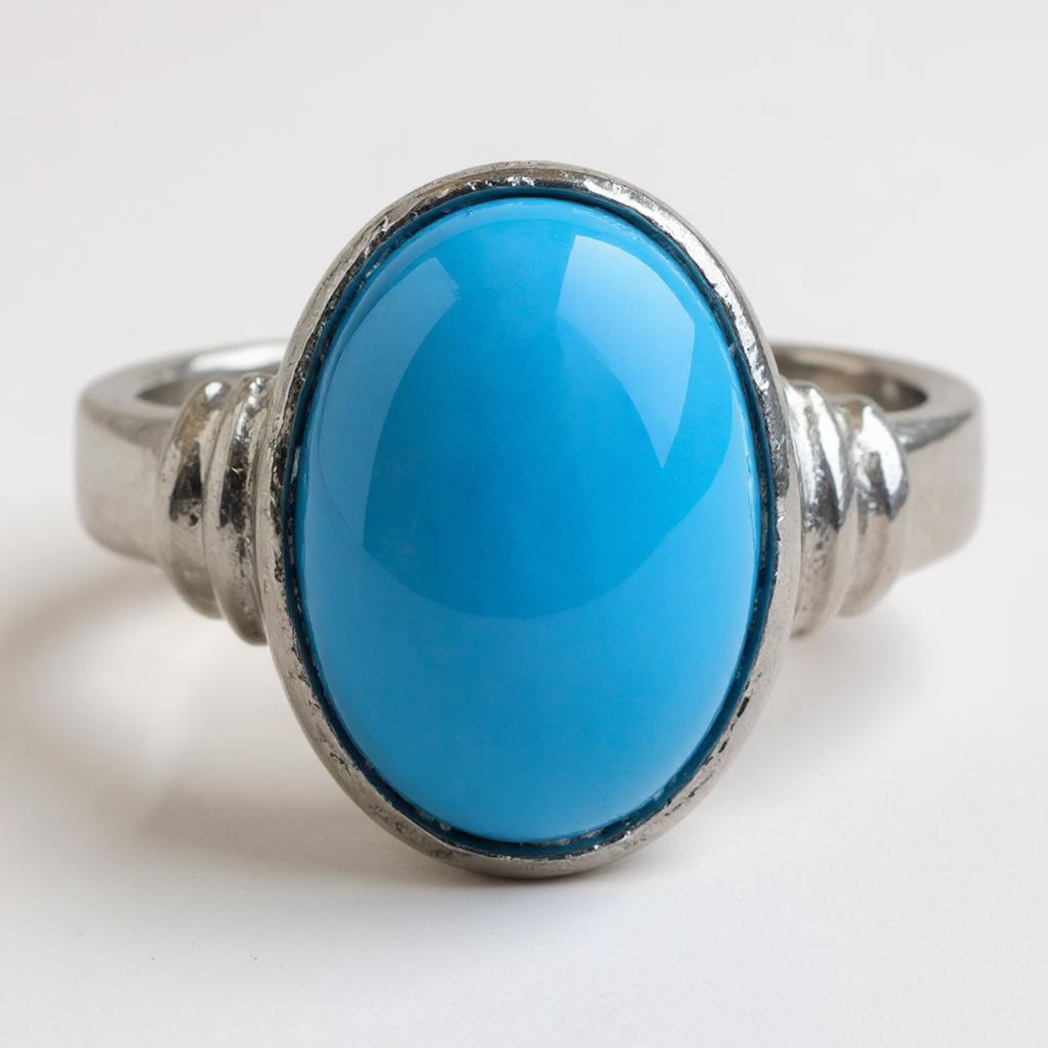 Image of AL Minza Stainless Steel Silver Plated Ring