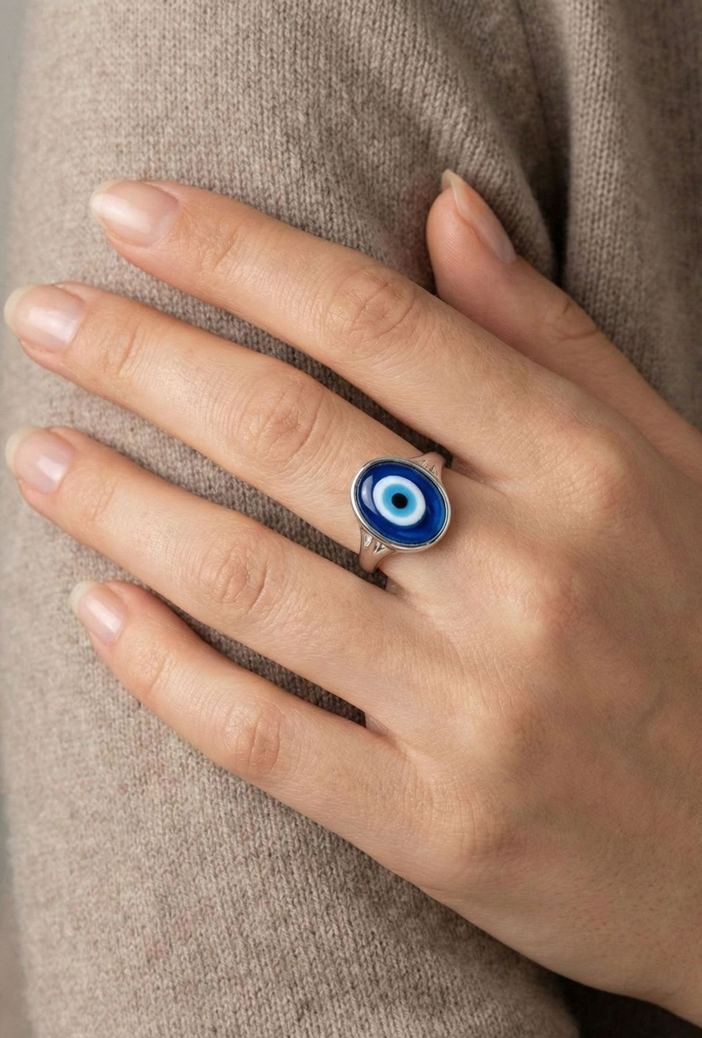 Image of AL Minza Stainless Steel Silver Plated Ring