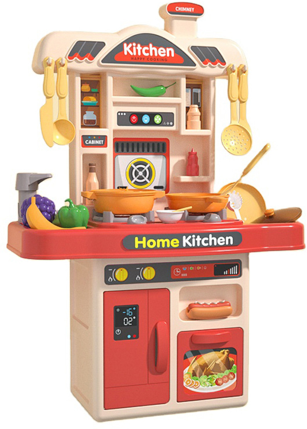 Image of J K INTERNATIONAL 50 Pcs Kitchen Set Toys for Kids, Best Coocking Toy Pink
