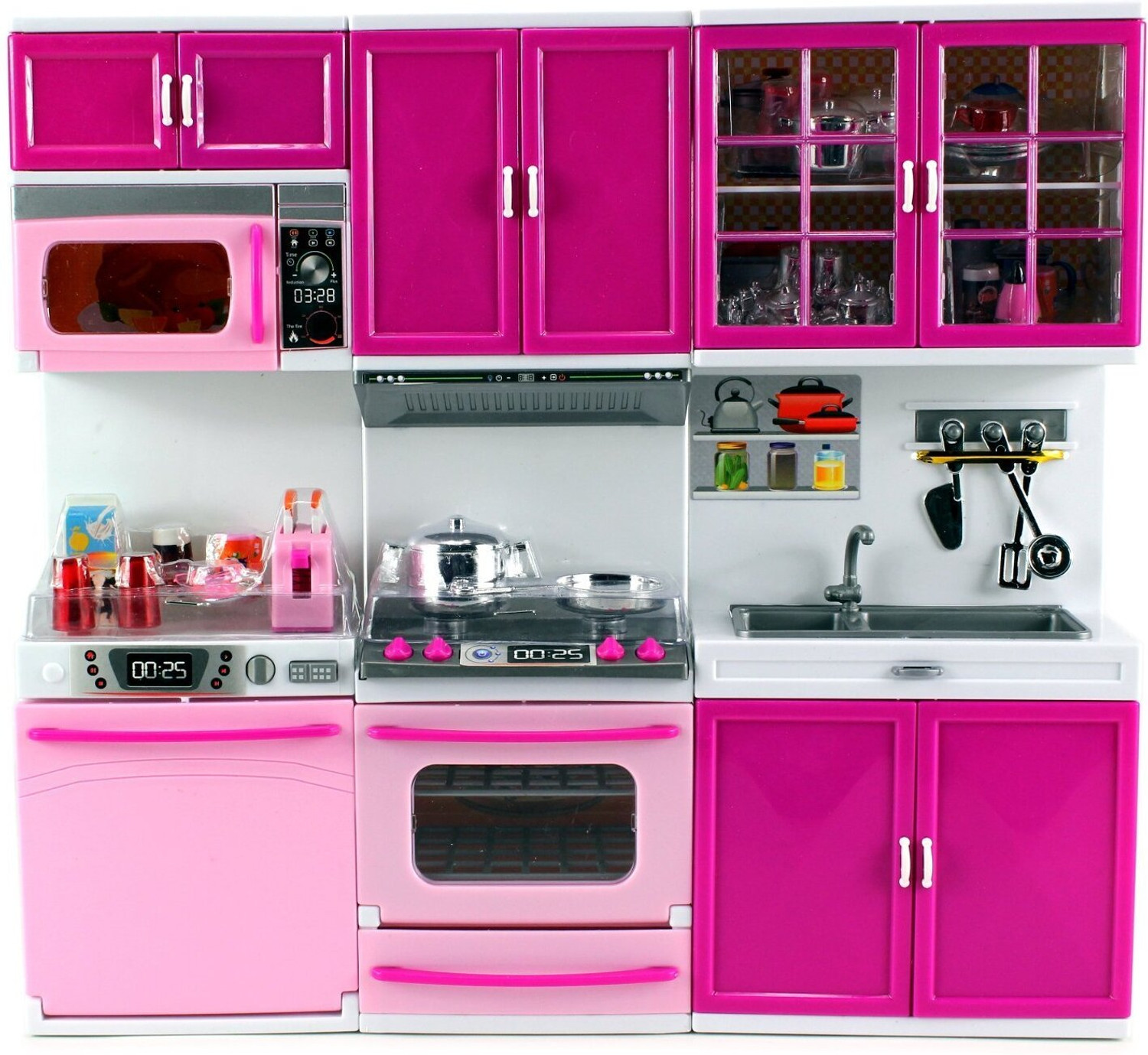 Image of J K INTERNATIONAL 50 Pcs Kitchen Set Toys for Kids, Best Coocking Toy Pink