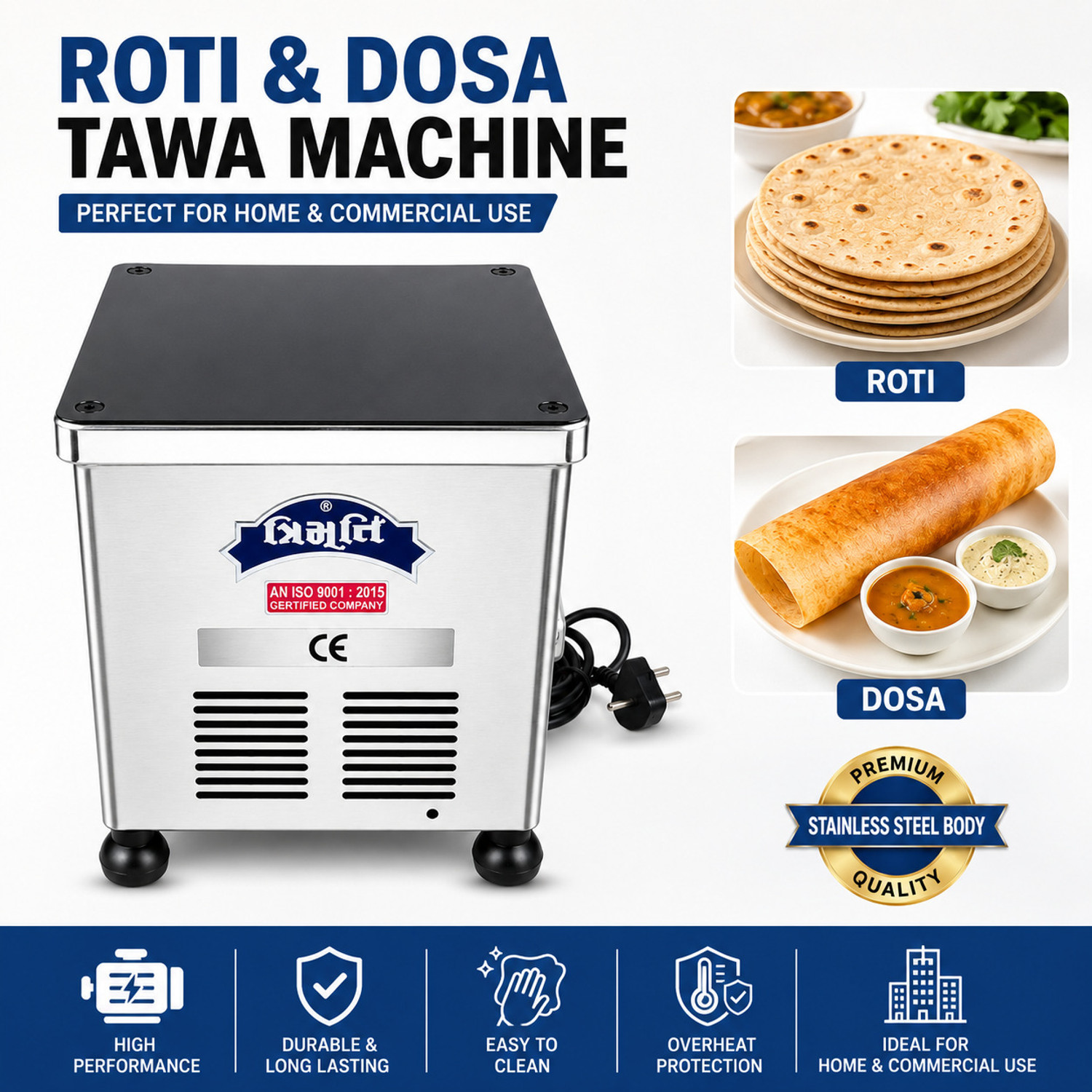 Image of Sunblaze Non Stick Electric 900 Watt Efficiency ISI Approved Roti and Khakra Maker