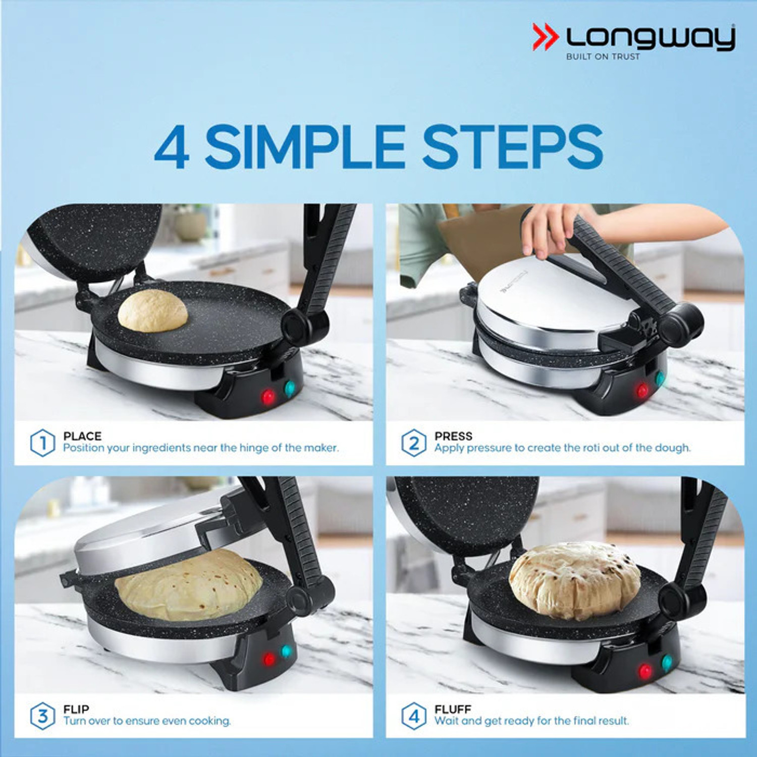 Image of Sunblaze Non Stick Electric 900 Watt Efficiency ISI Approved Roti and Khakra Maker