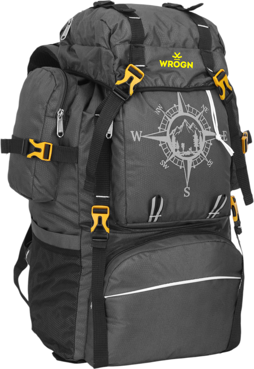 Image of WROGN Trekking Rucksack for Travel - Waterproof, Lightweight & Spacious Pack Rucksack - 75 L (Grey)
