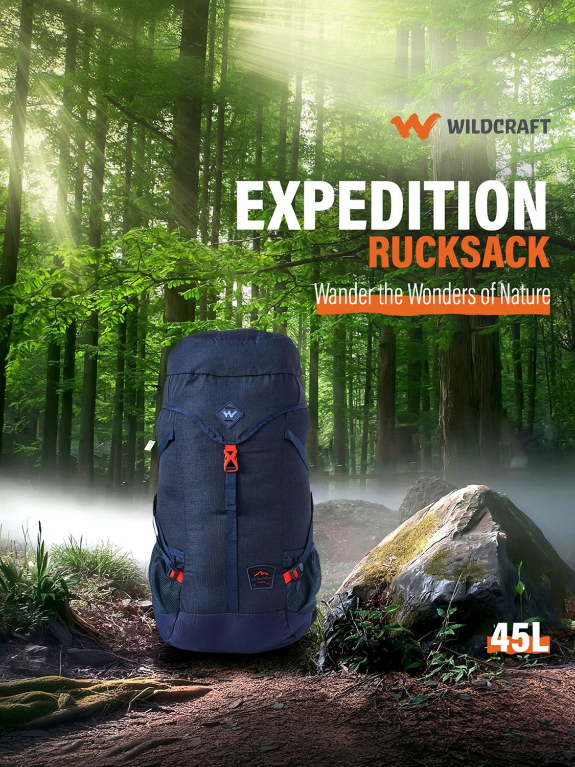 Image of Wildcraft Expedition RSK 45 Rucksack - 45 L (Grey)
