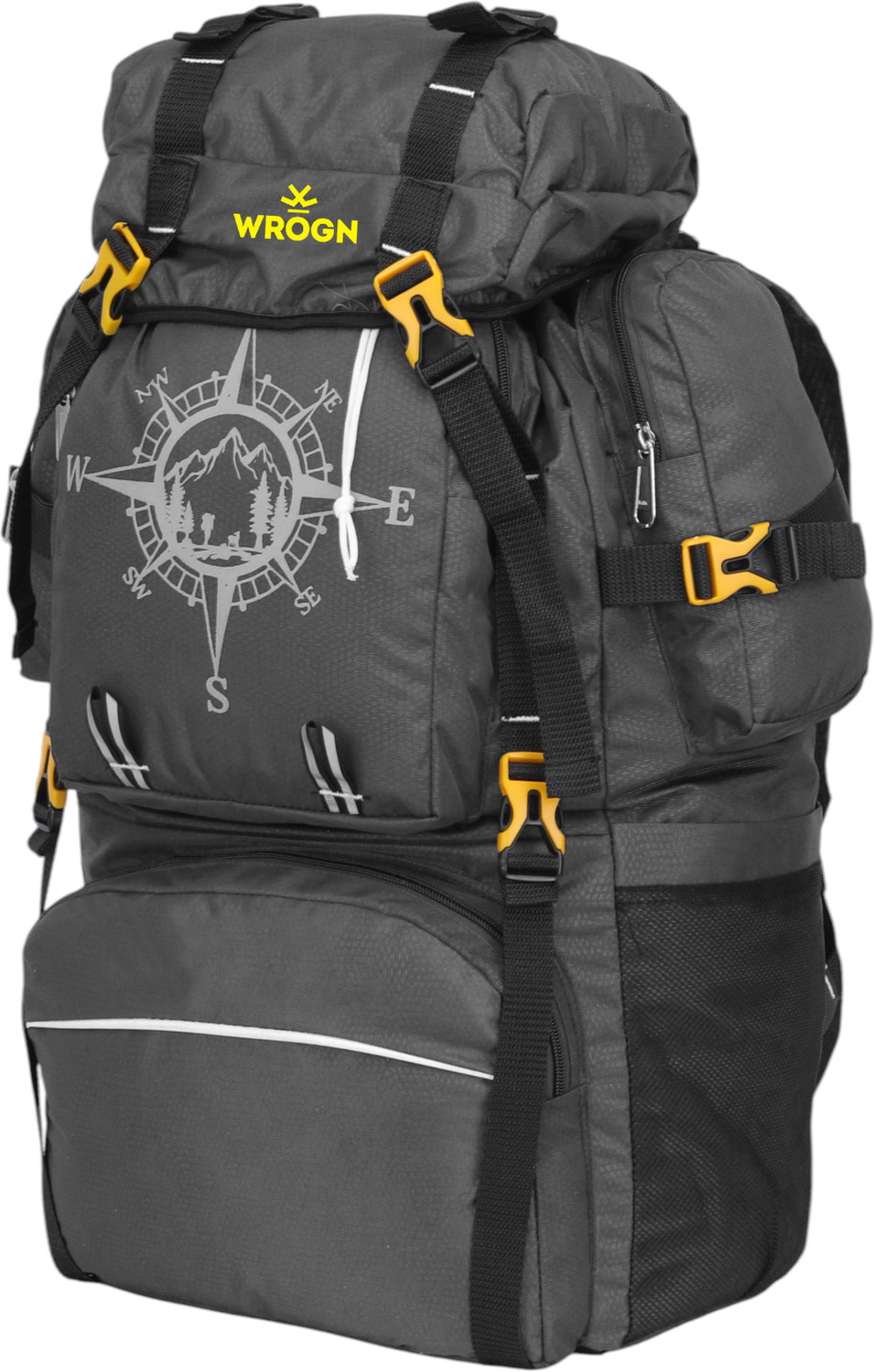 Image of WROGN Trekking Rucksack for Travel - Waterproof, Lightweight & Spacious Pack Rucksack - 75 L (Grey)