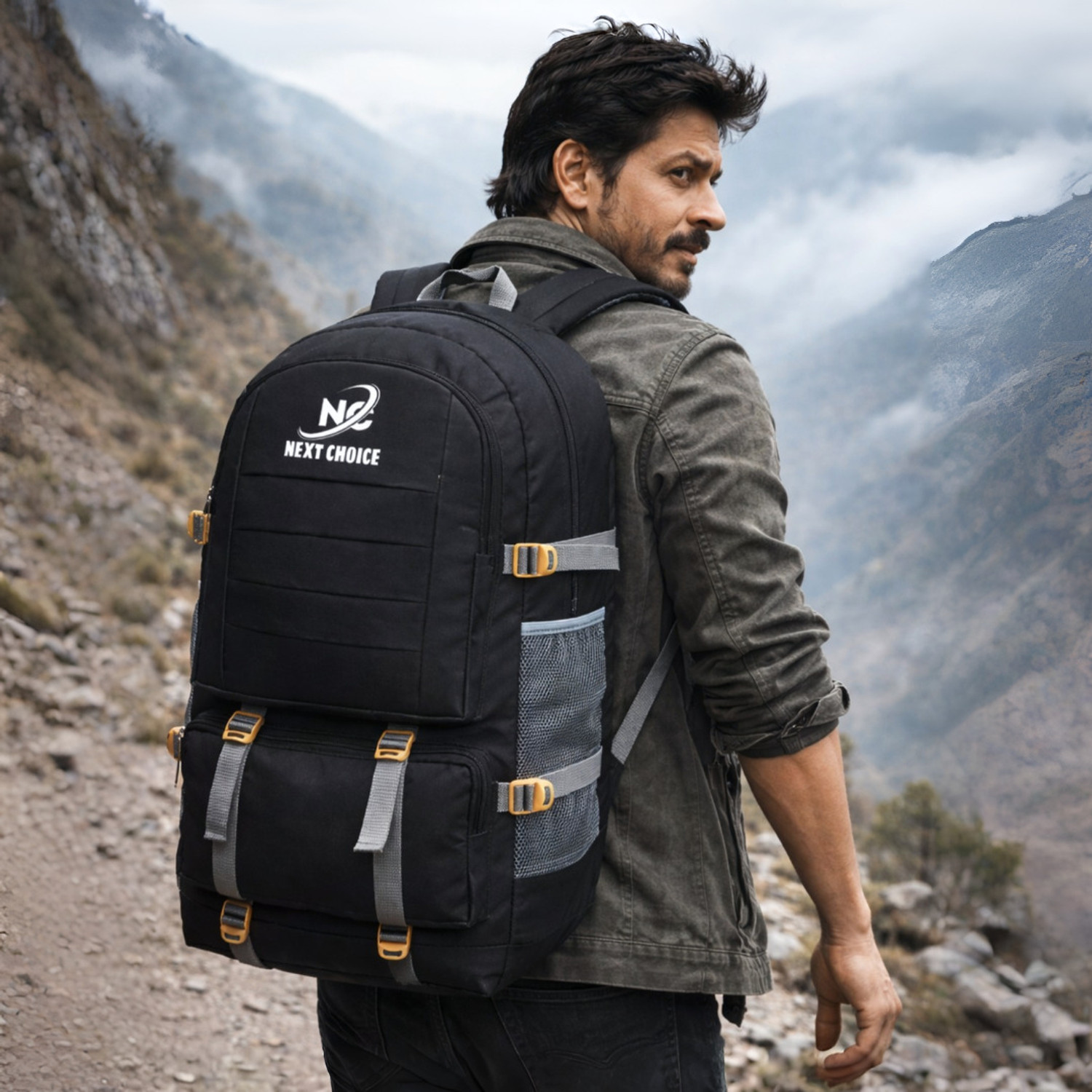 Image of WROGN Trekking Rucksack for Travel - Waterproof, Lightweight & Spacious Pack Rucksack - 75 L (Grey)