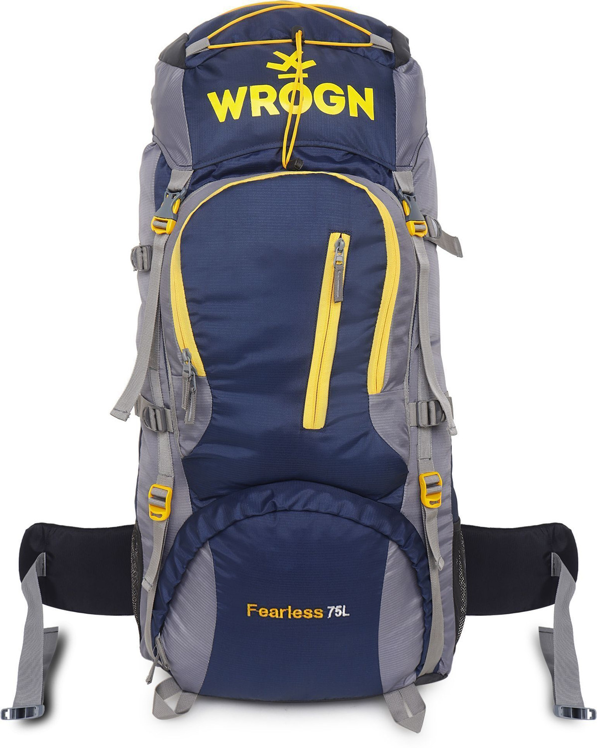 Image of WROGN travel bag tourist bag trekking bag rucksacks for men (S-72) Rucksack - 72 L (Green, Black)