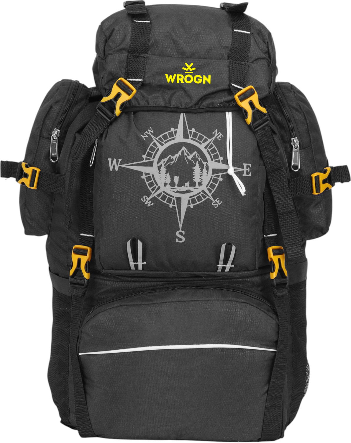 Image of WROGN Trekking Rucksack for Travel - Waterproof, Lightweight & Spacious Pack Rucksack - 75 L (Black)