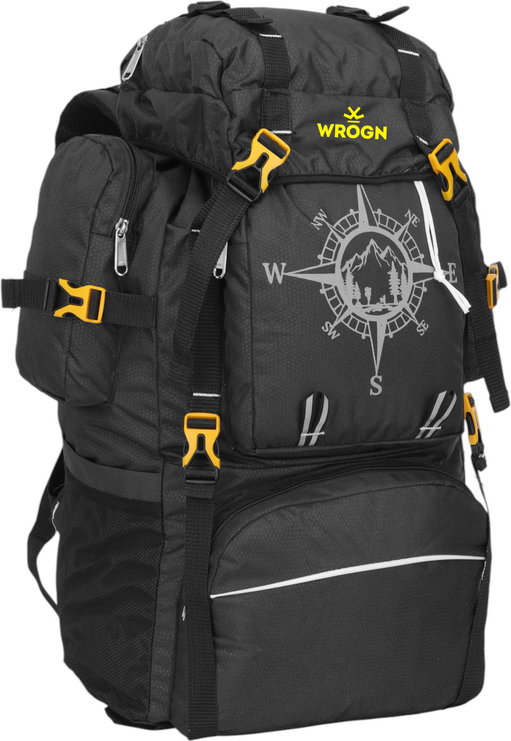 Image of WROGN Trekking Rucksack for Travel - Waterproof, Lightweight & Spacious Pack Rucksack - 75 L (Black)