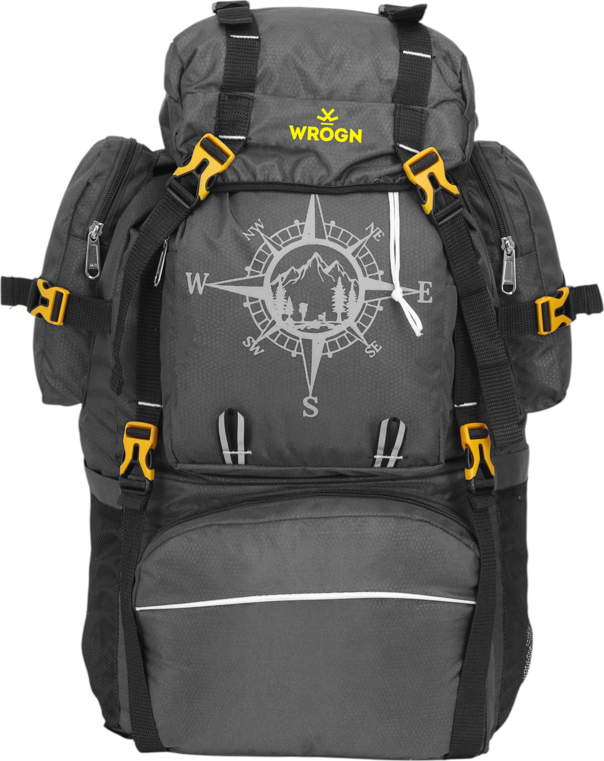 Image of WROGN Trekking Rucksack for Travel - Waterproof, Lightweight & Spacious Pack Rucksack - 75 L (Grey)