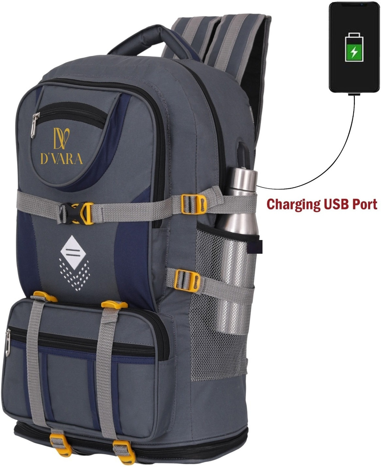 Image of Tripole Terra Backpacking and Trekking Rucksack with Front Opening, Rain Cover Rucksack - 50 L (Green)