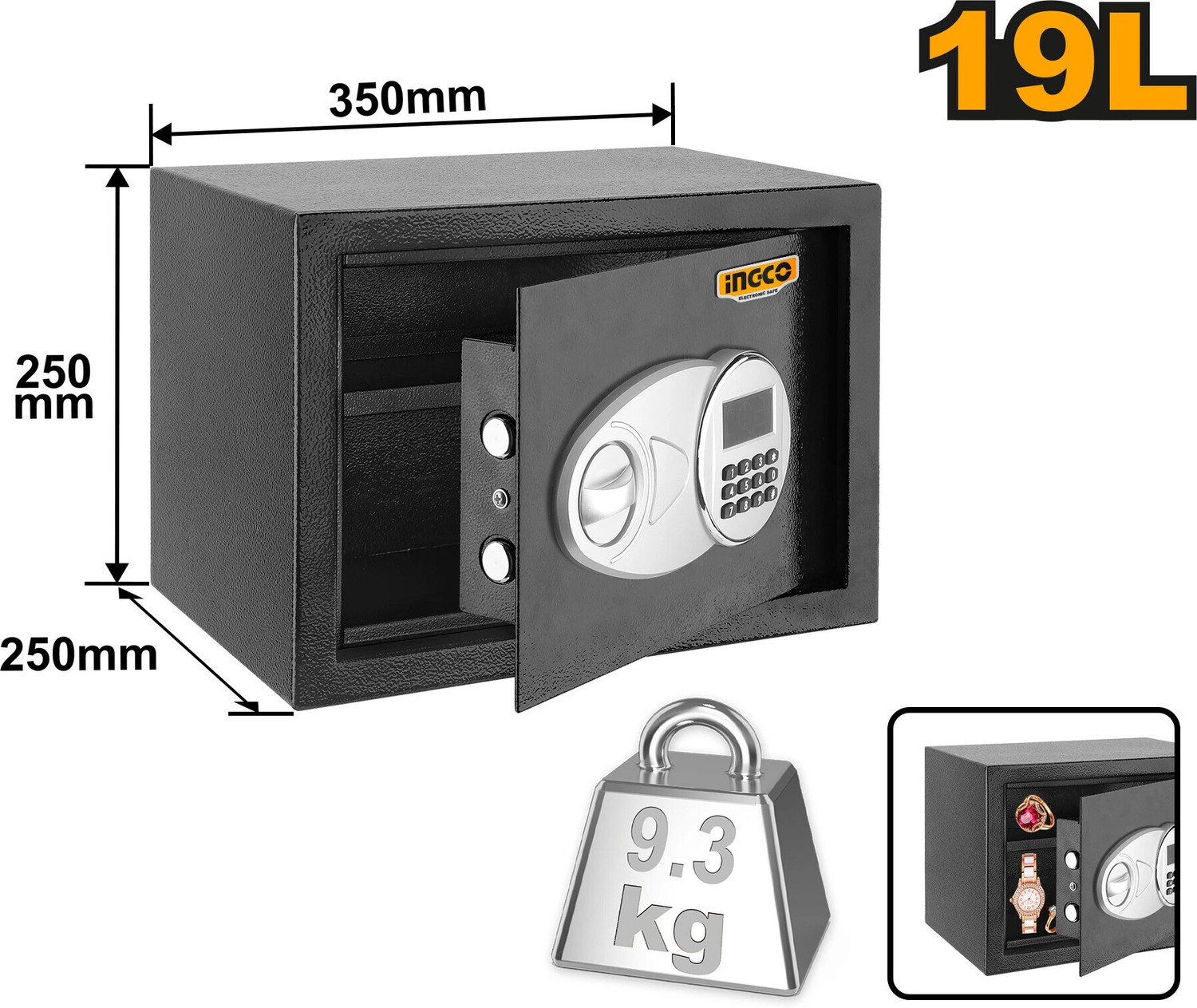 INGCO 19L Electronic Safe Locker