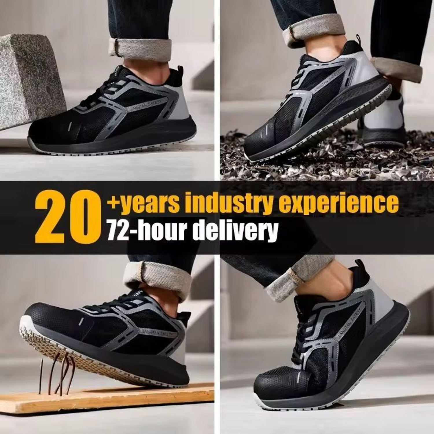 Image of Berkins Steel Toe Mesh Safety Shoe (Black, S1, Size 9)