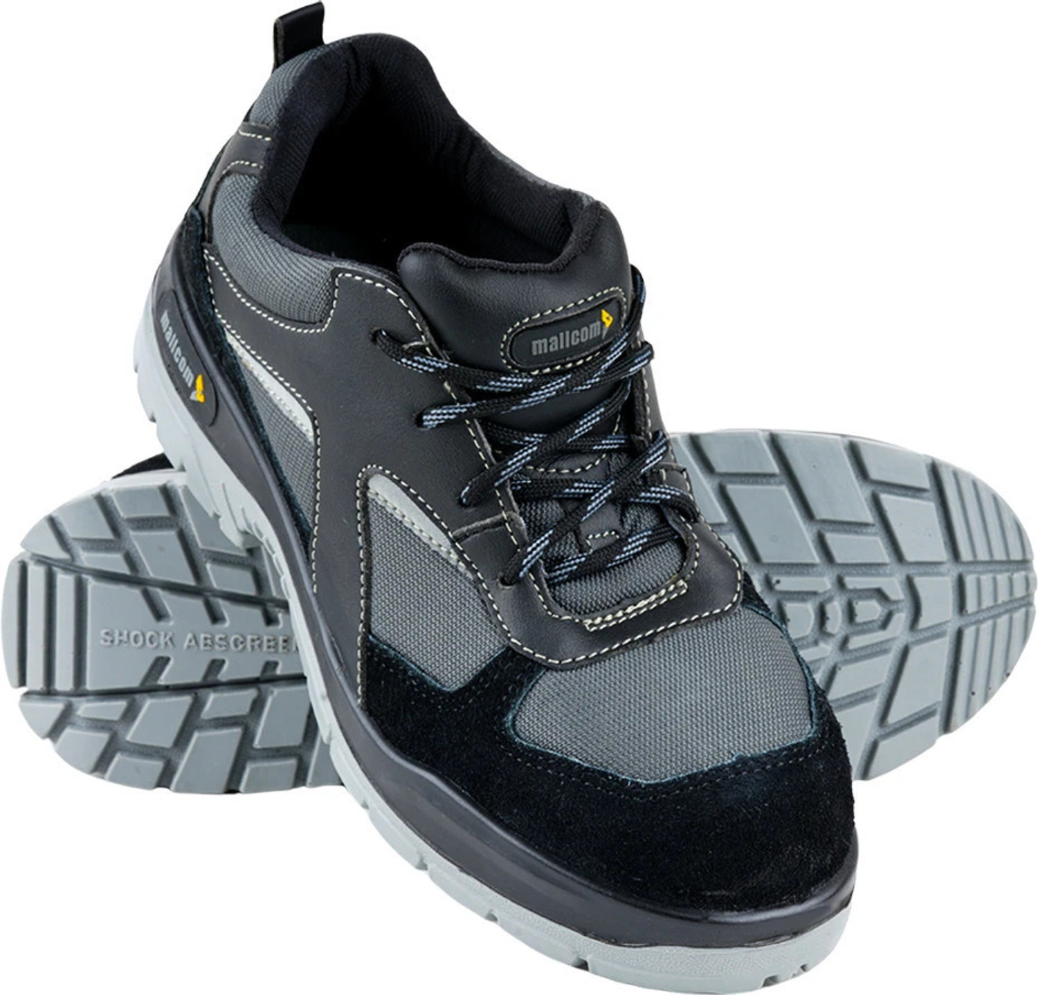 Image of Karam Composite Toe Synthetic Leather Safety Shoe (Black, Grey, White, S1, Size 11)