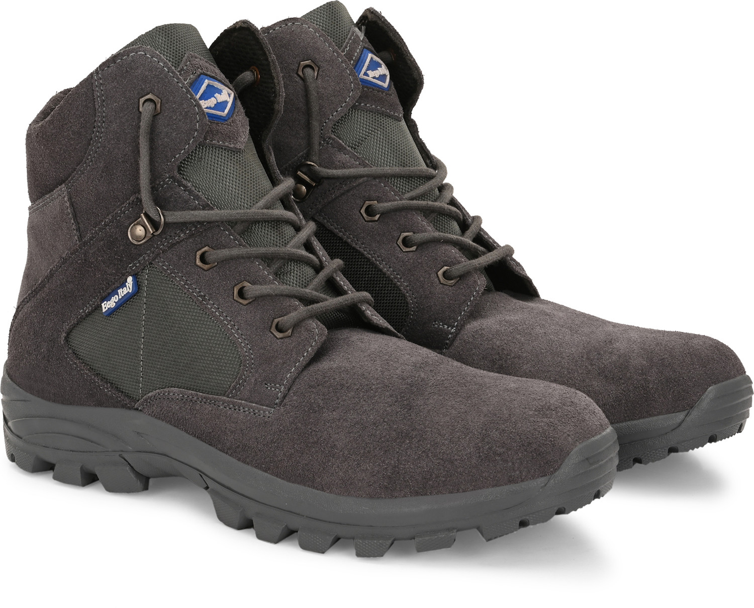 Image of Eego Italy Steel Toe Genuine Leather Safety Shoe (Grey, S1, Size 8)