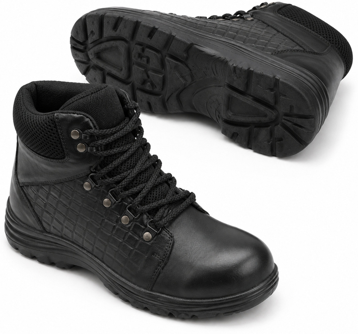 Image of Eego Italy Steel Toe Genuine Leather Safety Shoe (Grey, S1, Size 8)