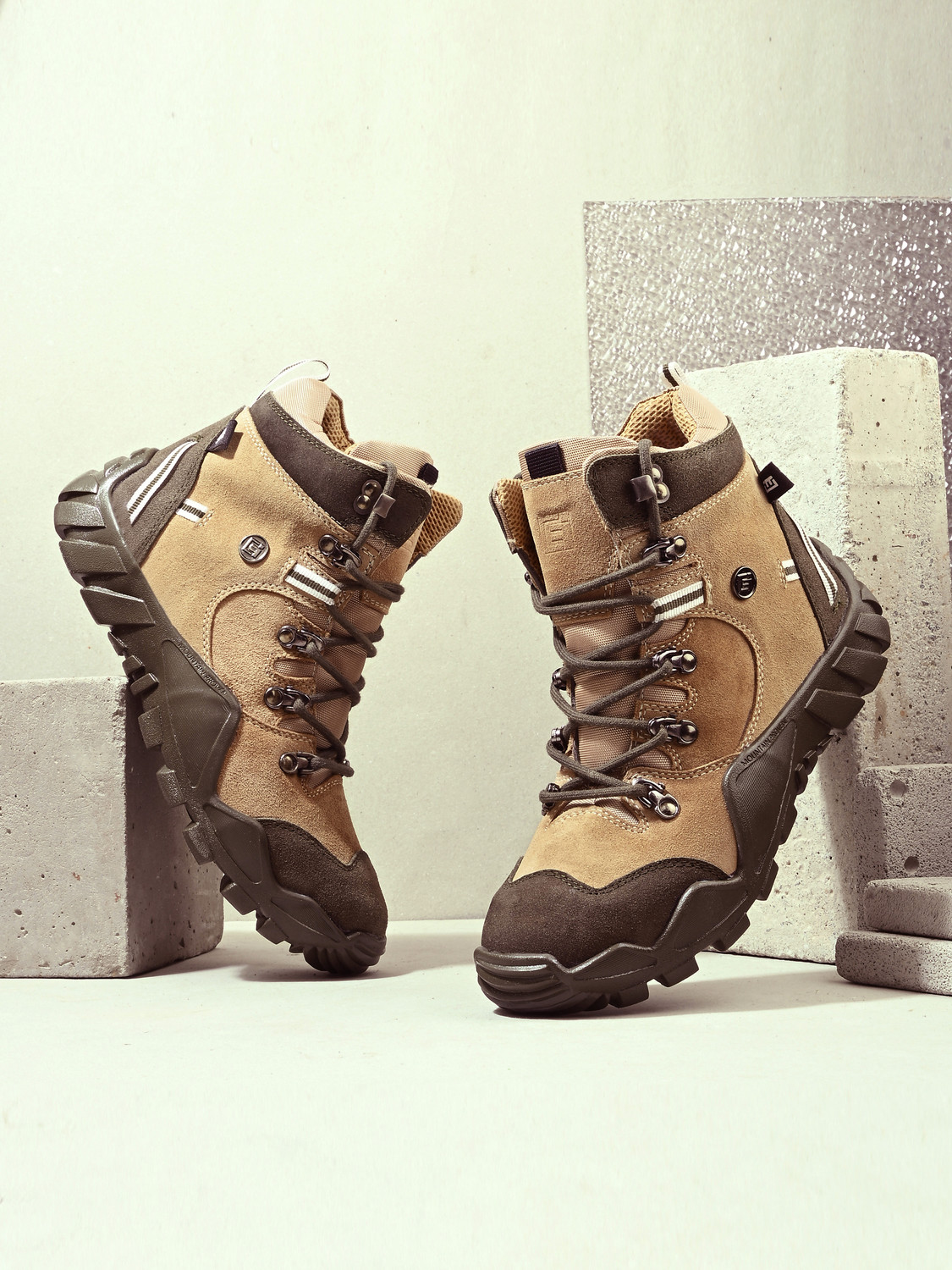 Image of Mallcom Steel Toe Nubuck Leather Safety Shoe (Khaki, S3, Size 10)