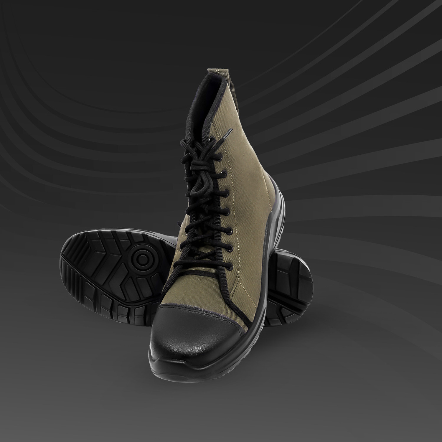 Image of Karam Composite Toe Synthetic Leather Safety Shoe (Black, Grey, White, S1, Size 11)