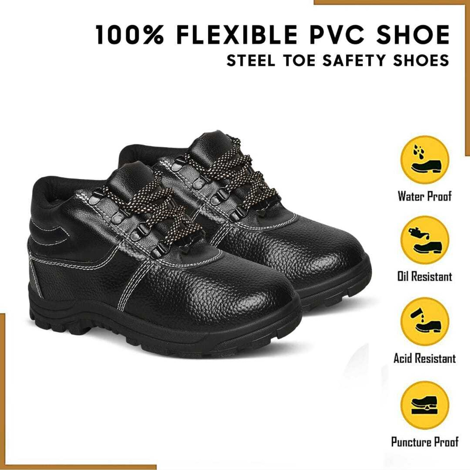 Image of SLT HUB Steel Toe Resin Safety Shoe (Black, S1, Size 6)