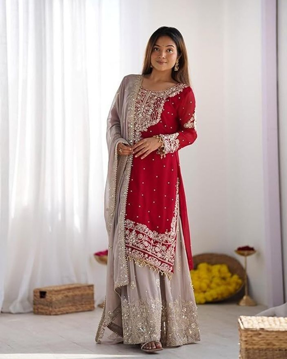 Image of TILKI Embroidered Kurta, Salwar & Dupatta Set
