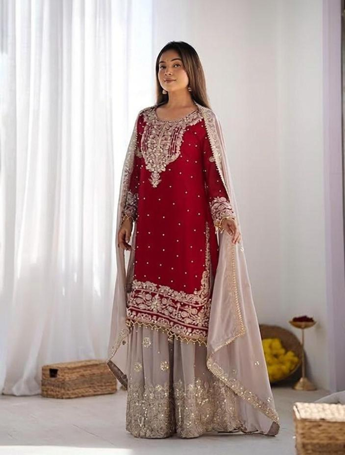 Image of TILKI Embroidered Kurta, Salwar & Dupatta Set
