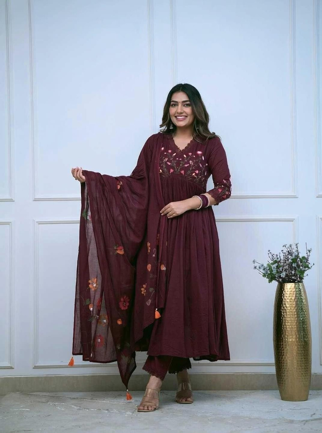 Image of Style Jaipur Women Pure Cotton Kurta Pant Dupatta Set