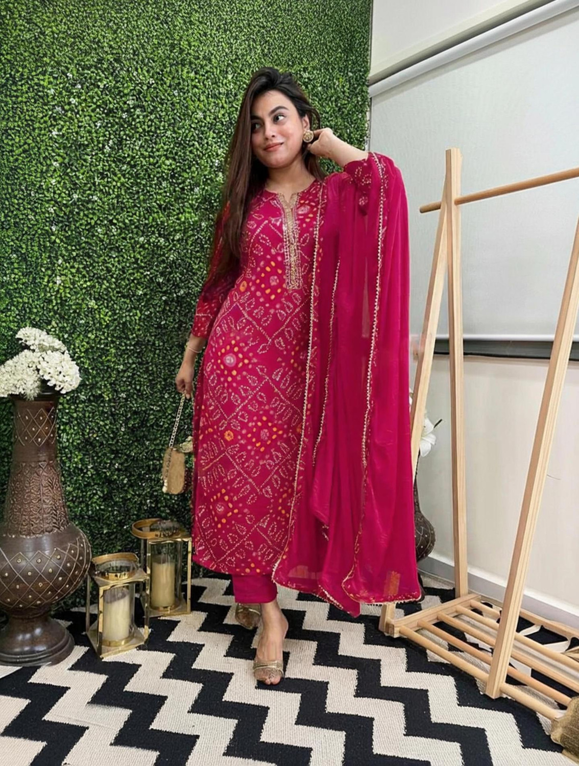 Image of SZN Embroidered Kurta, Trouser /Pant & Dupatta Set