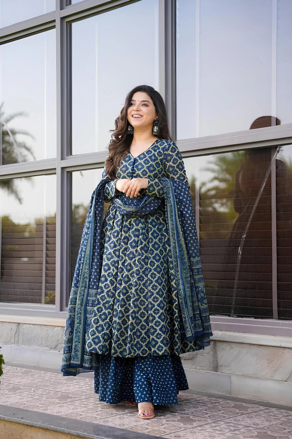 Image of DIVENA Floral Print Kurta, Trouser /Pant & Dupatta Set