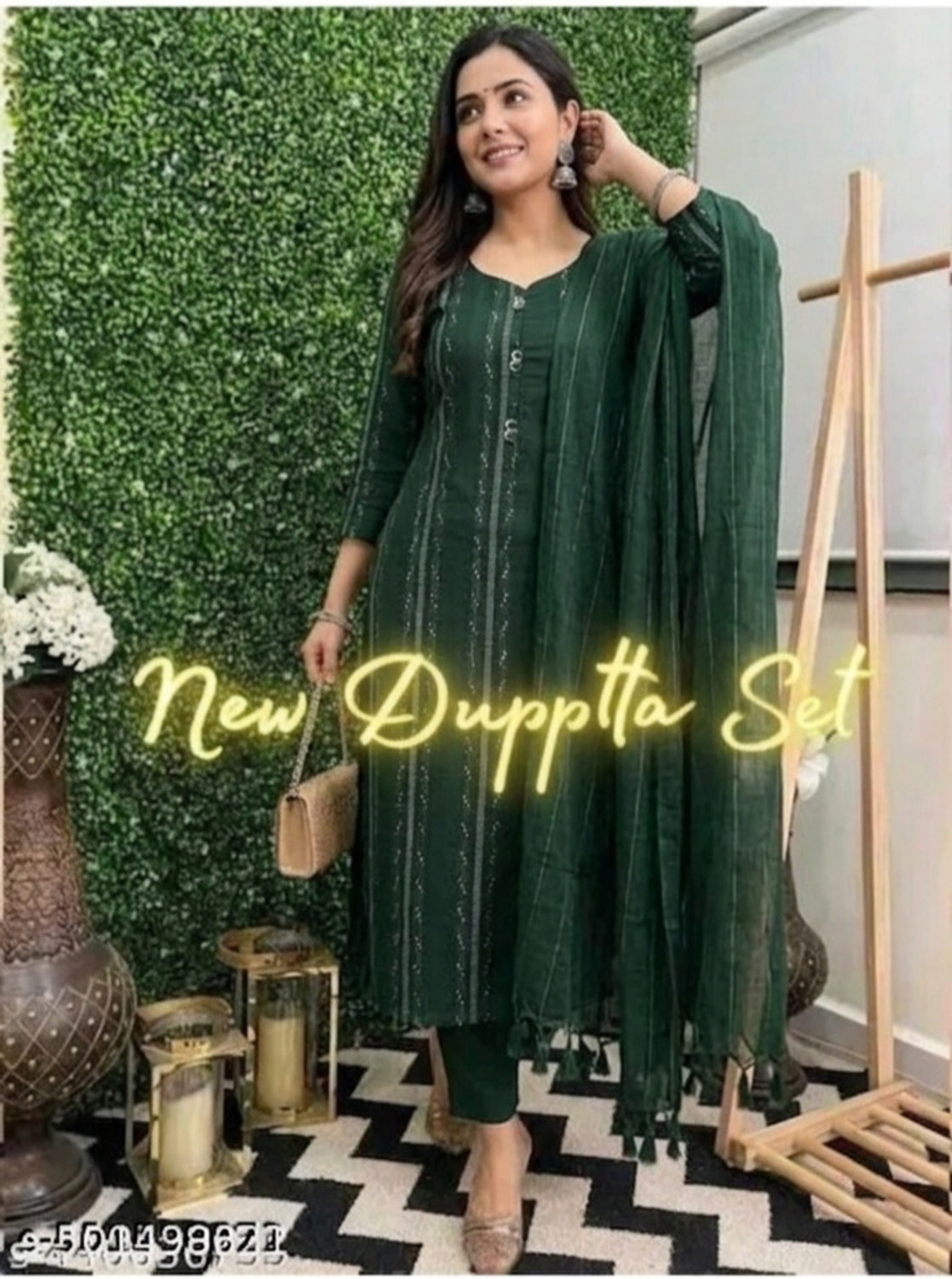 Image of Greta Fashion Embroidered Kurta, Trouser /Pant & Dupatta Set