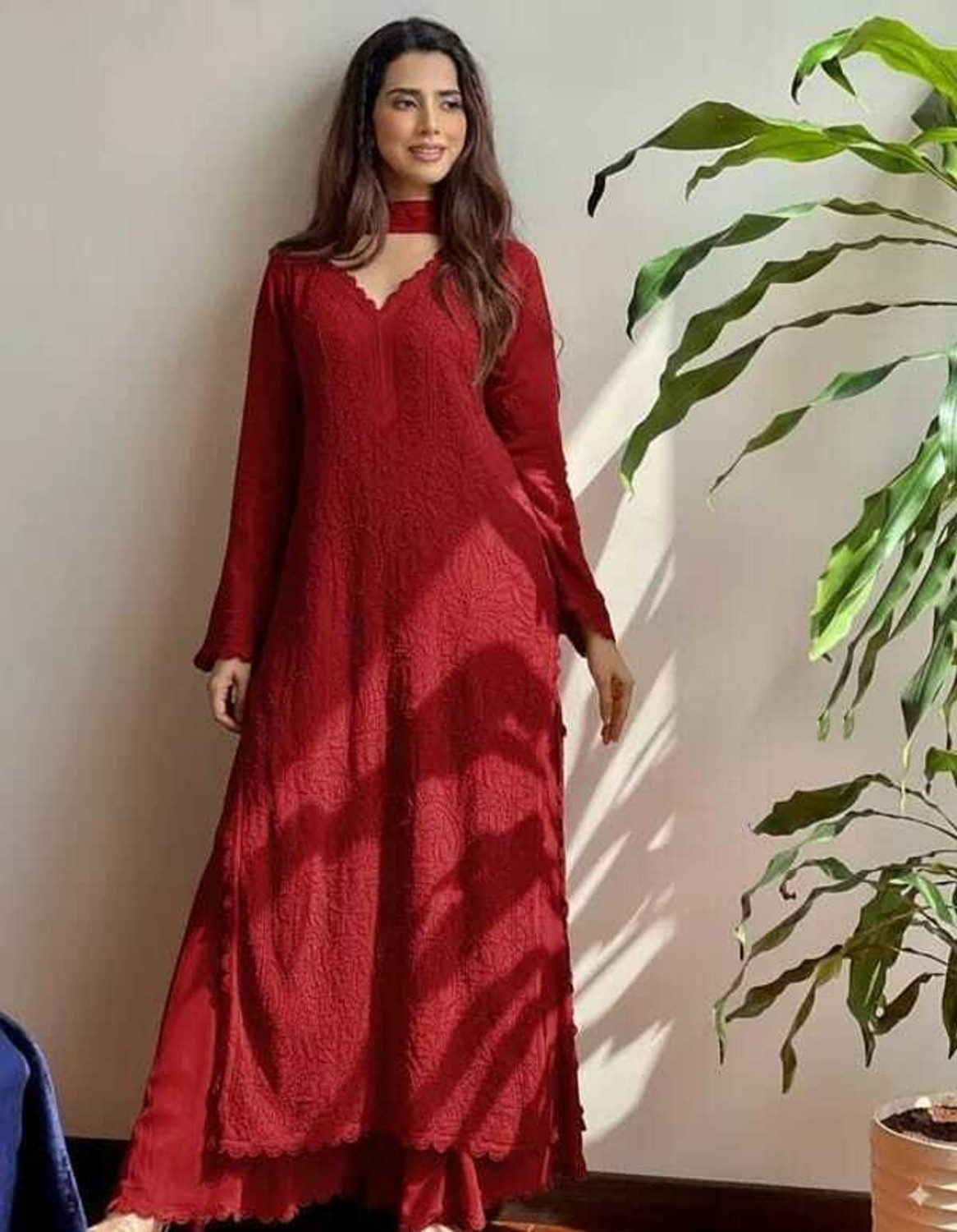 Image of AZYERA Printed Anarkali Kurta, Bottom & Dupatta Set