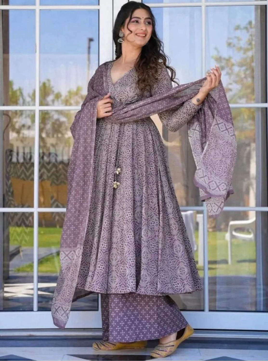 Image of Ankit Creations hetal Embroidered Anarkali Kurta, Bottom & Dupatta Set