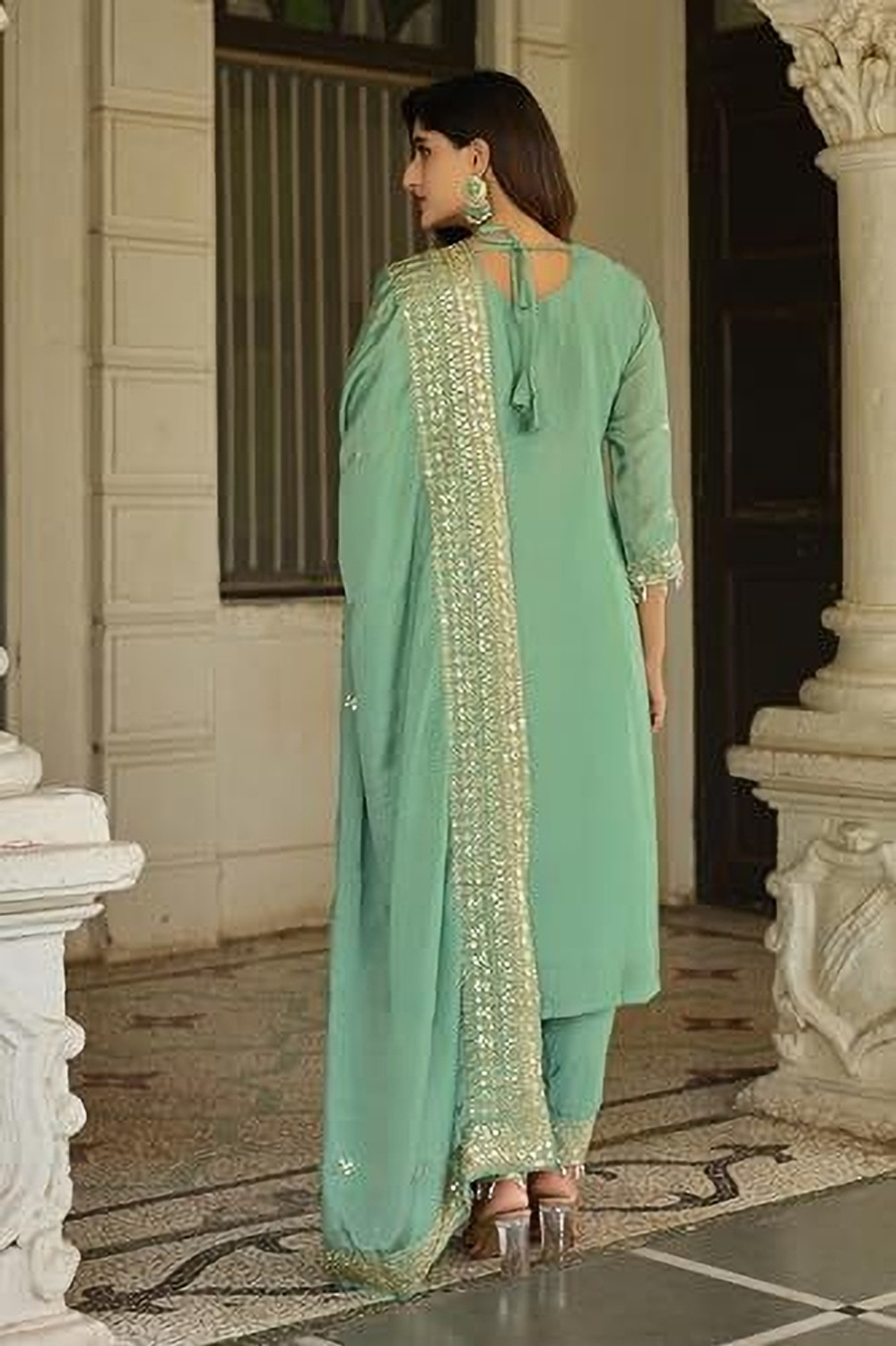 Image of SHISHKALA Printed Kurta, Trouser /Pant & Dupatta Set