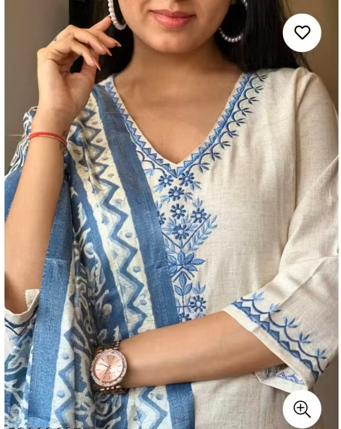 Image of Akki SHAH Women Khadi Cotton Kurti Set