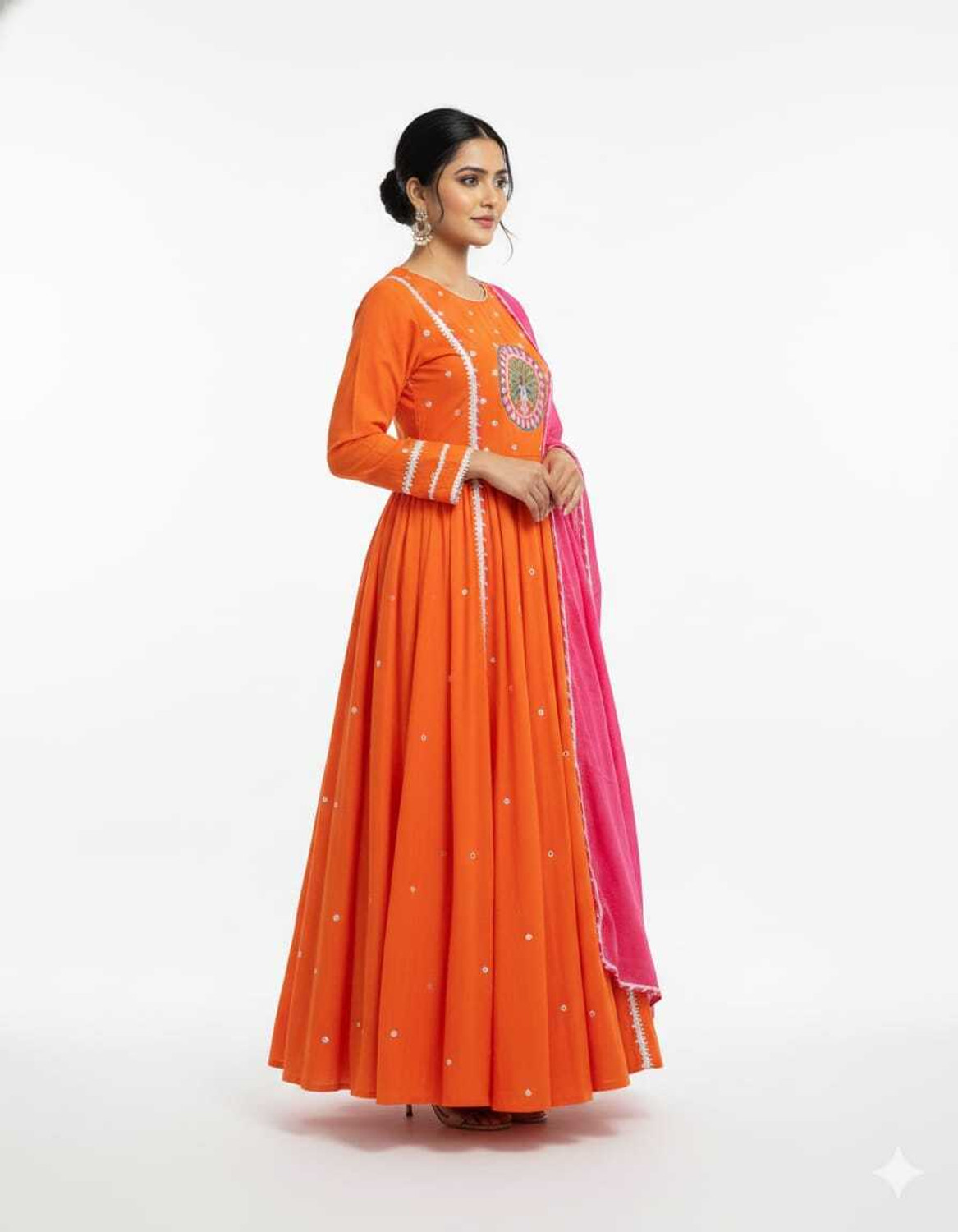 Image of Ankit Creations hetal Embroidered Anarkali Kurta, Bottom & Dupatta Set