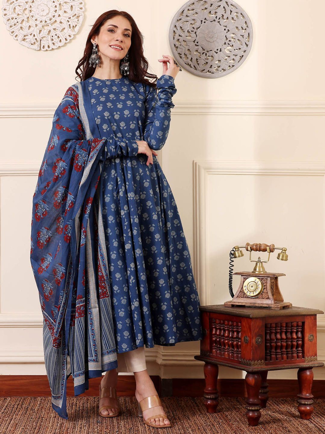 Image of UF Collection Self Design Kurta, Salwar & Dupatta Set