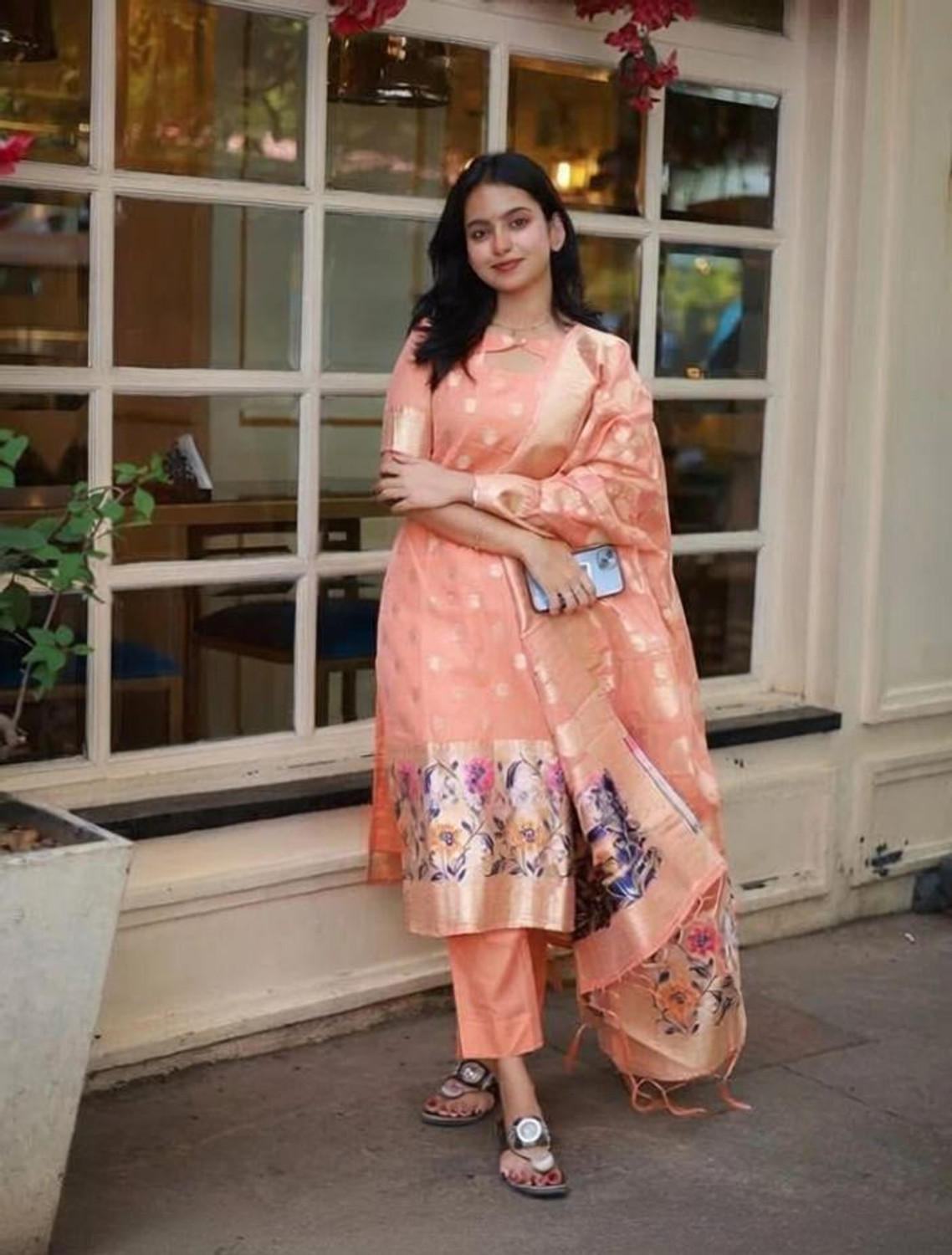 Image of ANSH JUHI Printed Kurta, Salwar & Dupatta Set
